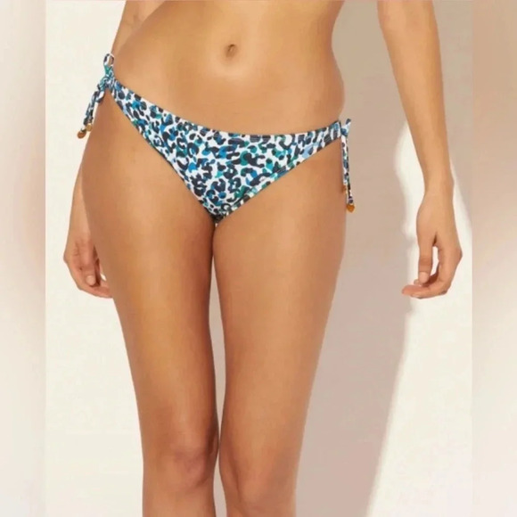 Bleu Rod Beattie All Tied Up Navy Hi-Neck Top and Tie Sides Bikini Bottom Sz 10 - Picture 4 of 10